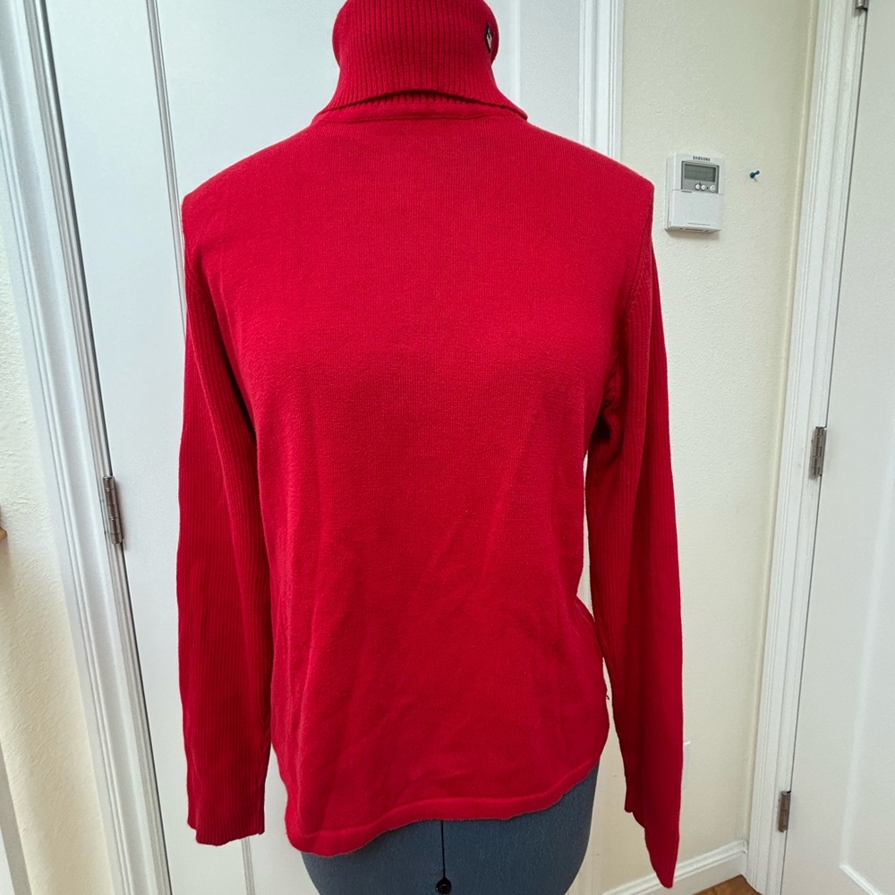 Vintage Polo Jeans Co by Ralph Lauren Vibrant Red Knit turtleneck size M